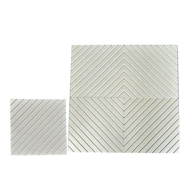 Beige V-cut PET Felt Acoustic Panel